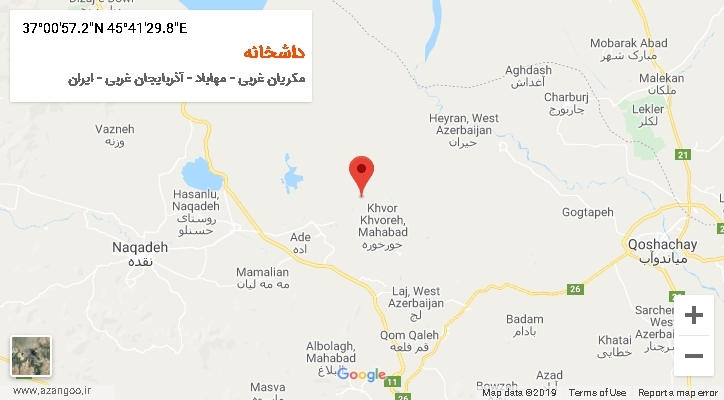 روستای داشخانه بر روی نقشه