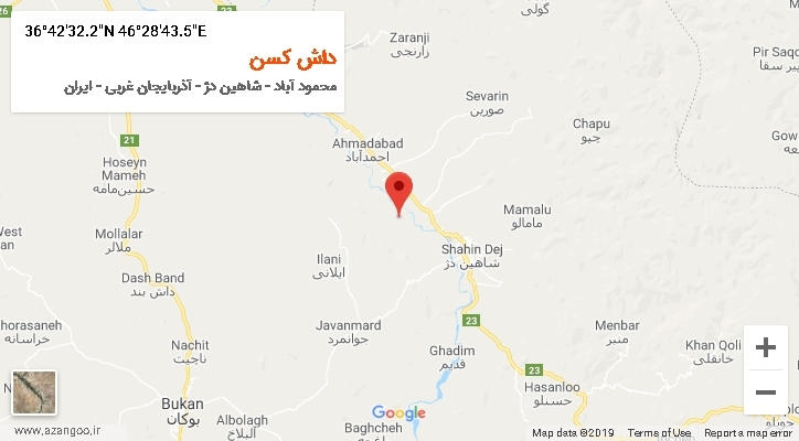 روستای داش کسن بر روی نقشه