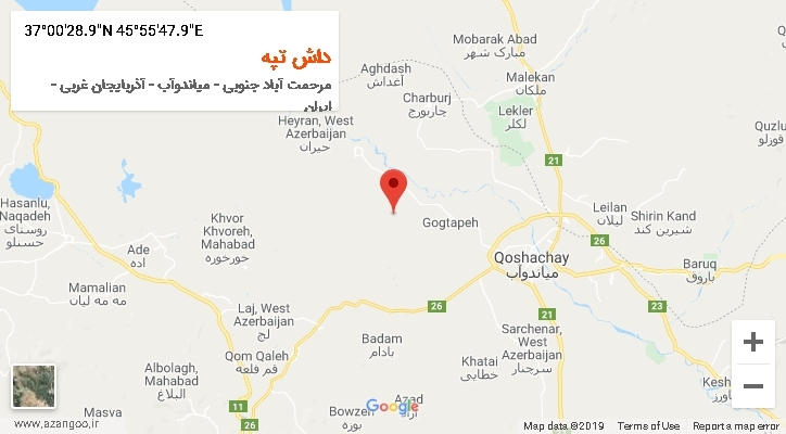 روستای داش تپه بر روی نقشه