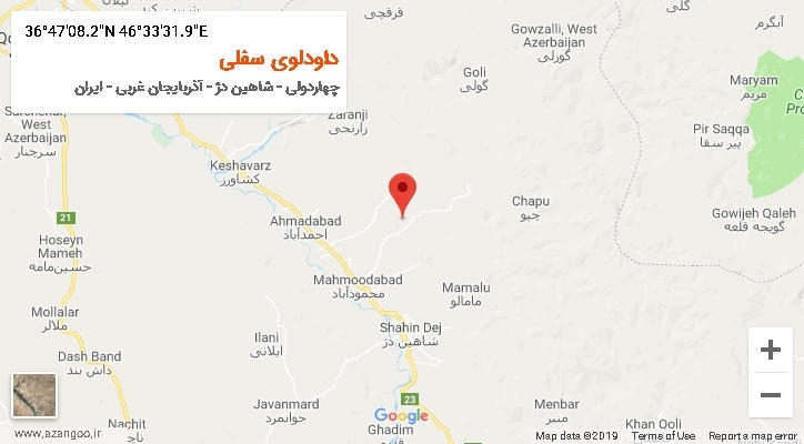 روستای داودلوی سفلی بر روی نقشه