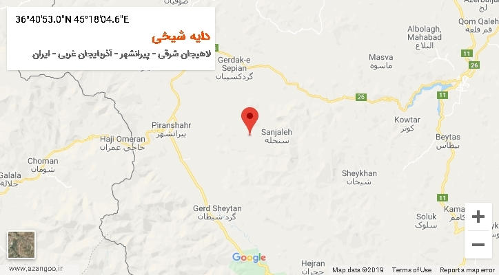 روستای دایه شیخی بر روی نقشه
