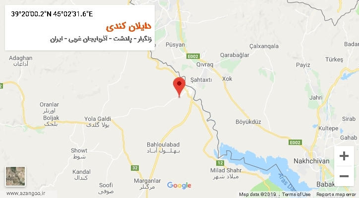 روستای دایلان کندی بر روی نقشه
