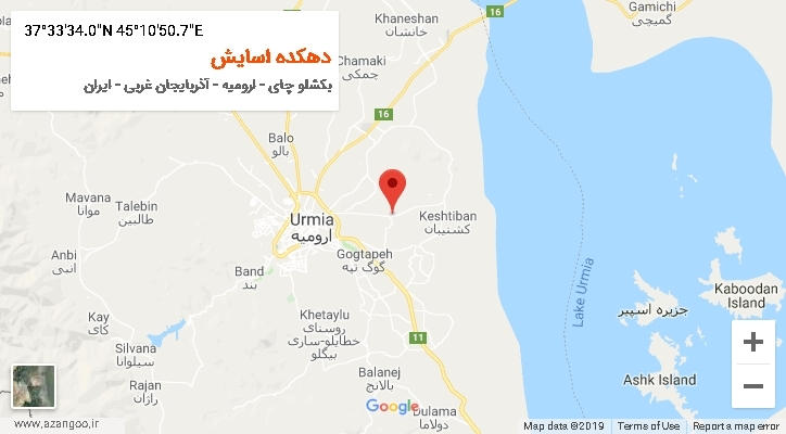 روستای دهکده اسایش بر روی نقشه