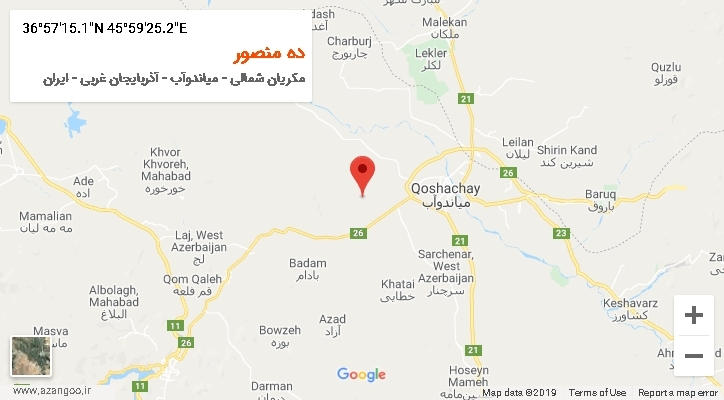 روستای ده منصور بر روی نقشه