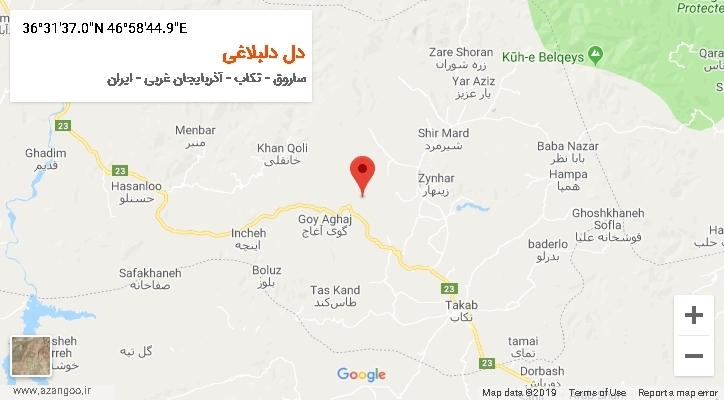 روستای دل دلبلاغی بر روی نقشه