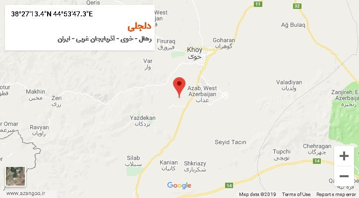 روستای دلجلی بر روی نقشه