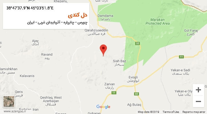 روستای دل کندی بر روی نقشه