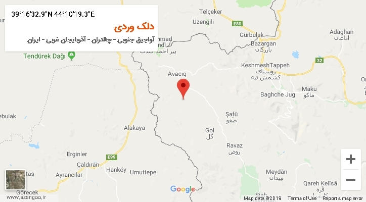 روستای دلک وردی بر روی نقشه