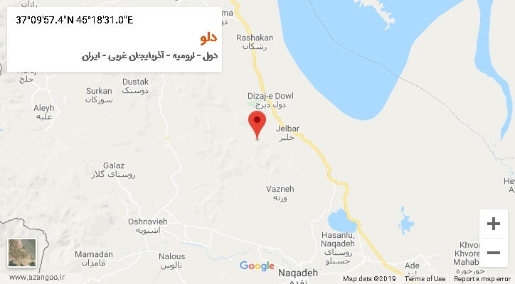 روستای دلو بر روی نقشه