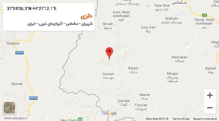 روستای دلزی بر روی نقشه