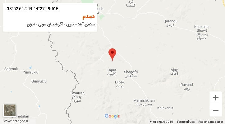 روستای دمدم بر روی نقشه