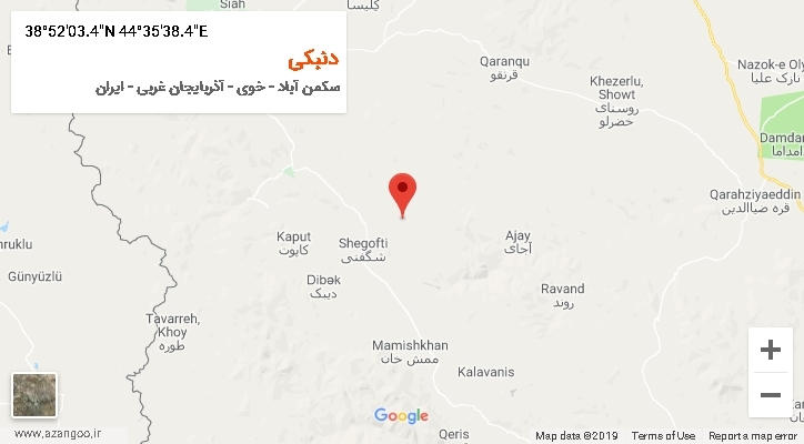 روستای دنبکی بر روی نقشه