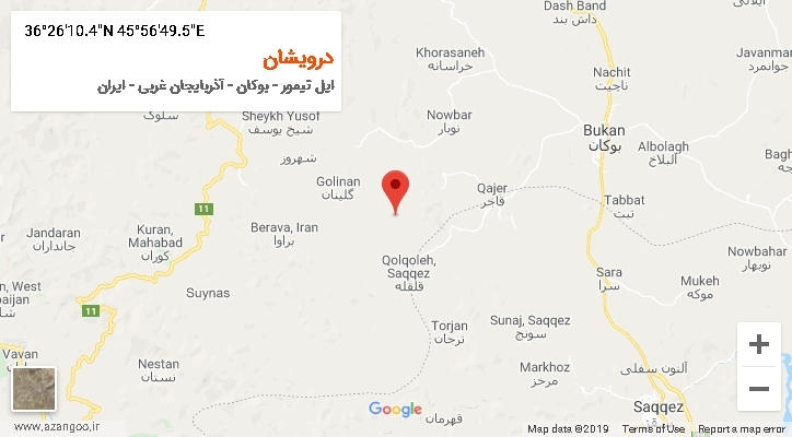 روستای درویشان بر روی نقشه