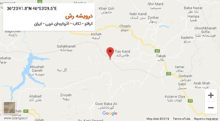 روستای درویشه رش بر روی نقشه