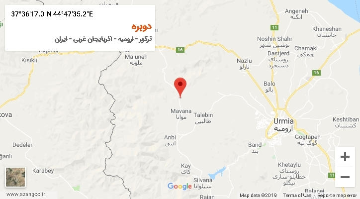 روستای دوبره بر روی نقشه