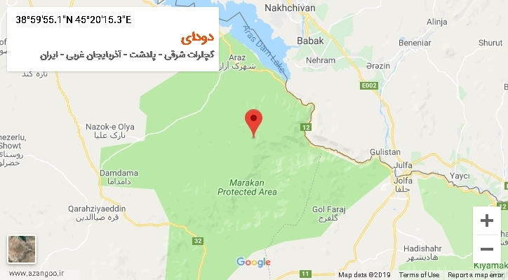 روستای دودای بر روی نقشه