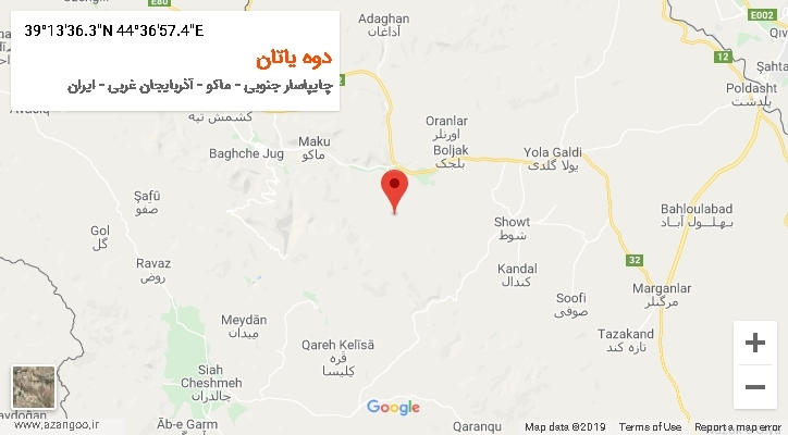 روستای دوه یاتان بر روی نقشه