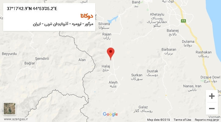روستای دوکانا بر روی نقشه