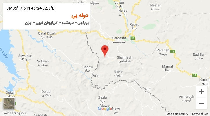 روستای دوله بی بر روی نقشه