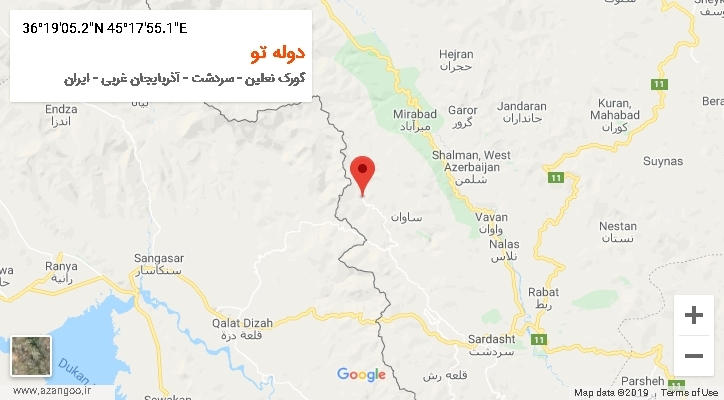 روستای دوله تو بر روی نقشه