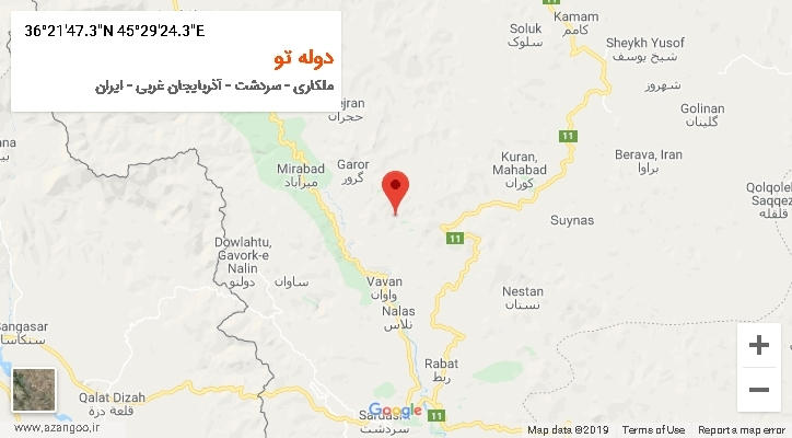 روستای دوله تو بر روی نقشه