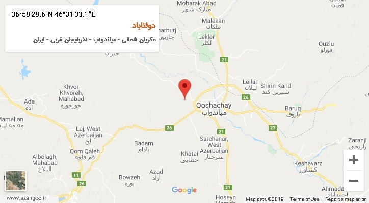 روستای دولتاباد بر روی نقشه