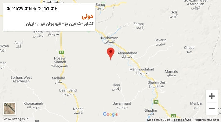 روستای دولی بر روی نقشه