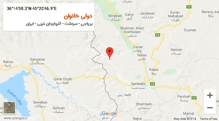 روستای دولی خانوان بر روی نقشه