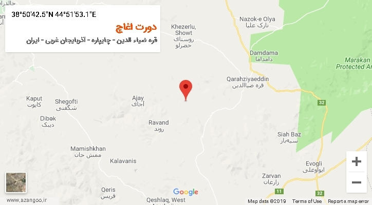 روستای دورت اغاچ بر روی نقشه