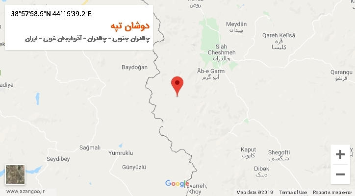 روستای دوشان تپه بر روی نقشه