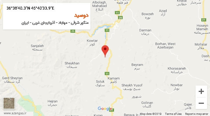 روستای دوسید بر روی نقشه
