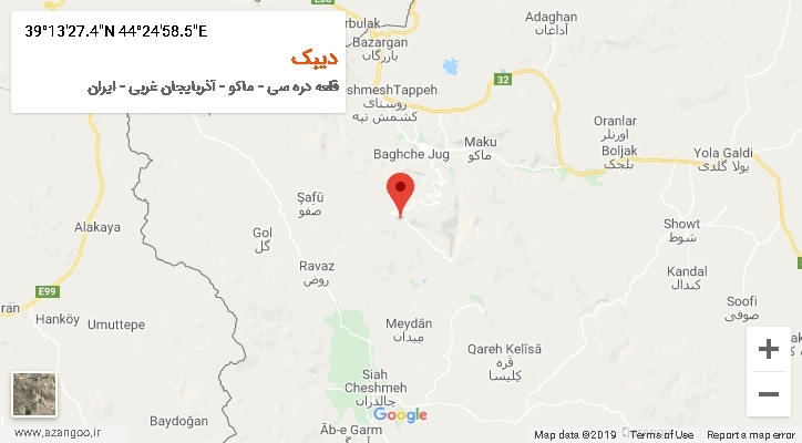 روستای دیبک بر روی نقشه