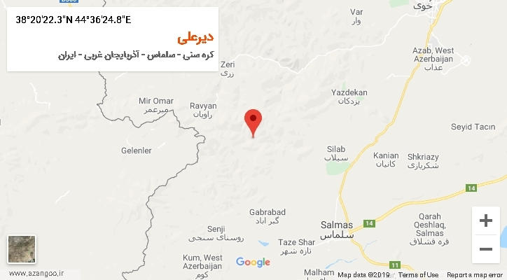 روستای دیرعلی بر روی نقشه