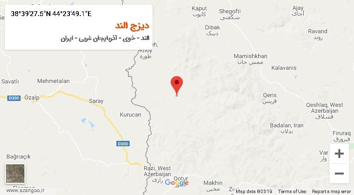 روستای دیزج الند بر روی نقشه