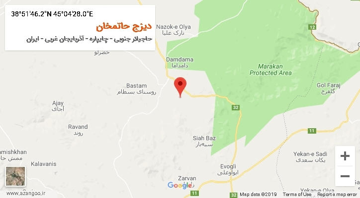 روستای دیزج حاتمخان بر روی نقشه