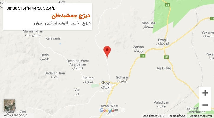 روستای دیزج جمشیدخان بر روی نقشه