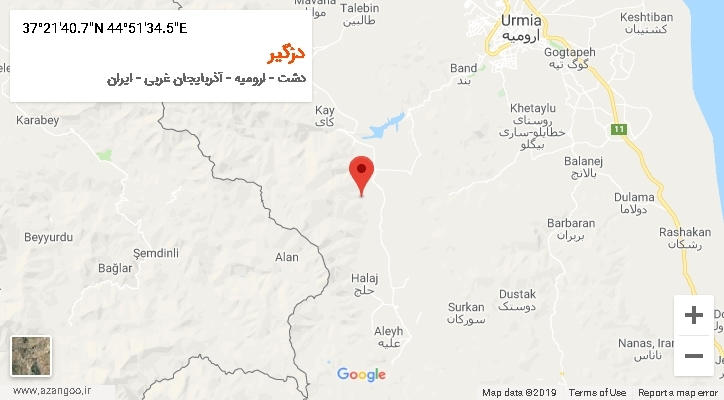روستای دزگیر بر روی نقشه
