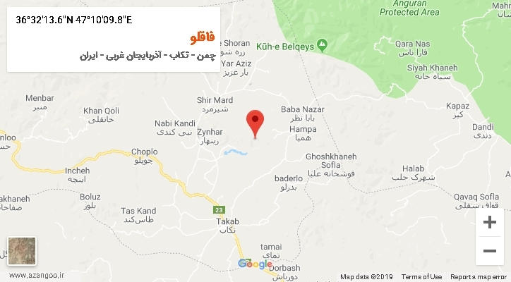 روستای فاقلو بر روی نقشه