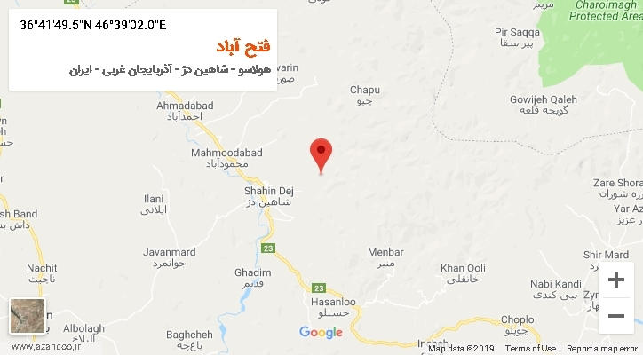 روستای فتح آباد بر روی نقشه