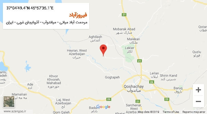 روستای فیروزآباد بر روی نقشه