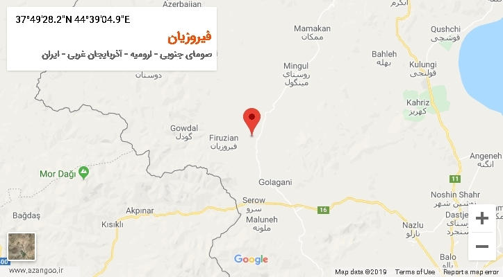 روستای فیروزیان بر روی نقشه