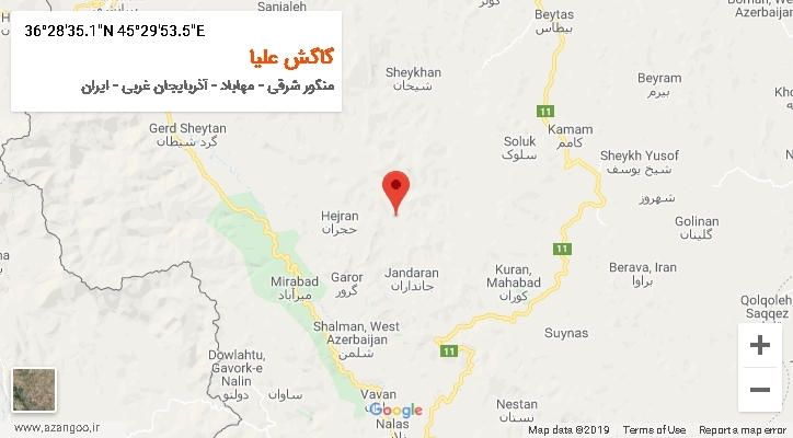 روستای گاگش علیا بر روی نقشه