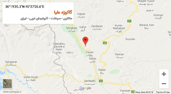 روستای گاکوژه علیا بر روی نقشه