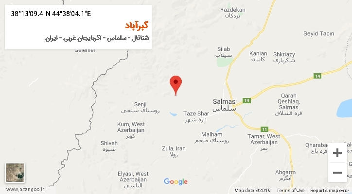 روستای گبرآباد بر روی نقشه
