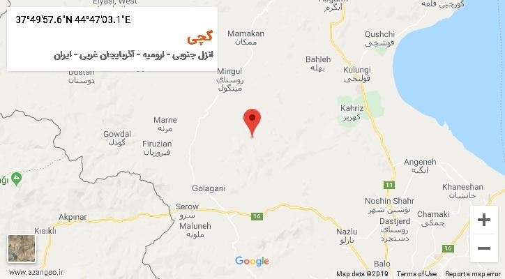 روستای گچی بر روی نقشه