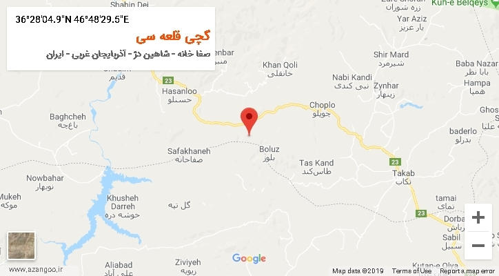 روستای گچی قلعه سی بر روی نقشه