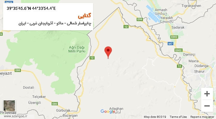 روستای گدایی بر روی نقشه