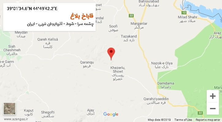 روستای قاباخ بلاغ بر روی نقشه