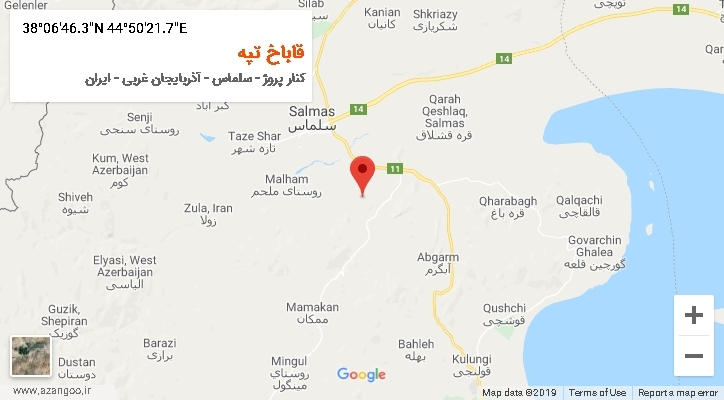 روستای قاباخ تپه بر روی نقشه