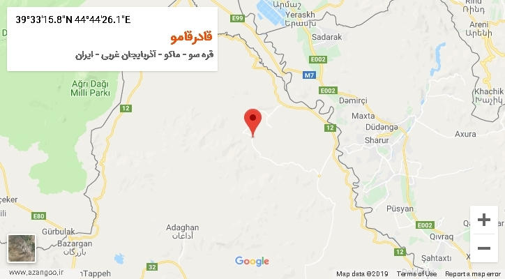 روستای قادرقامو بر روی نقشه